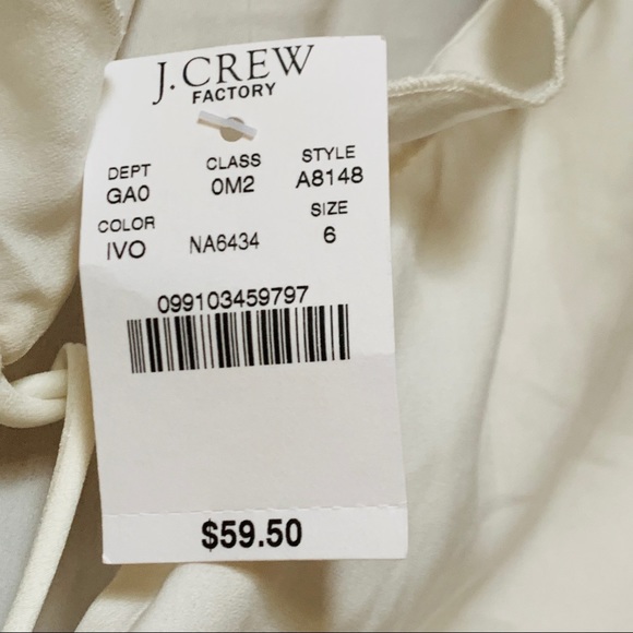 🆕 J.CREW white ruffle V-neck blouse NWT - Picture 7 of 13